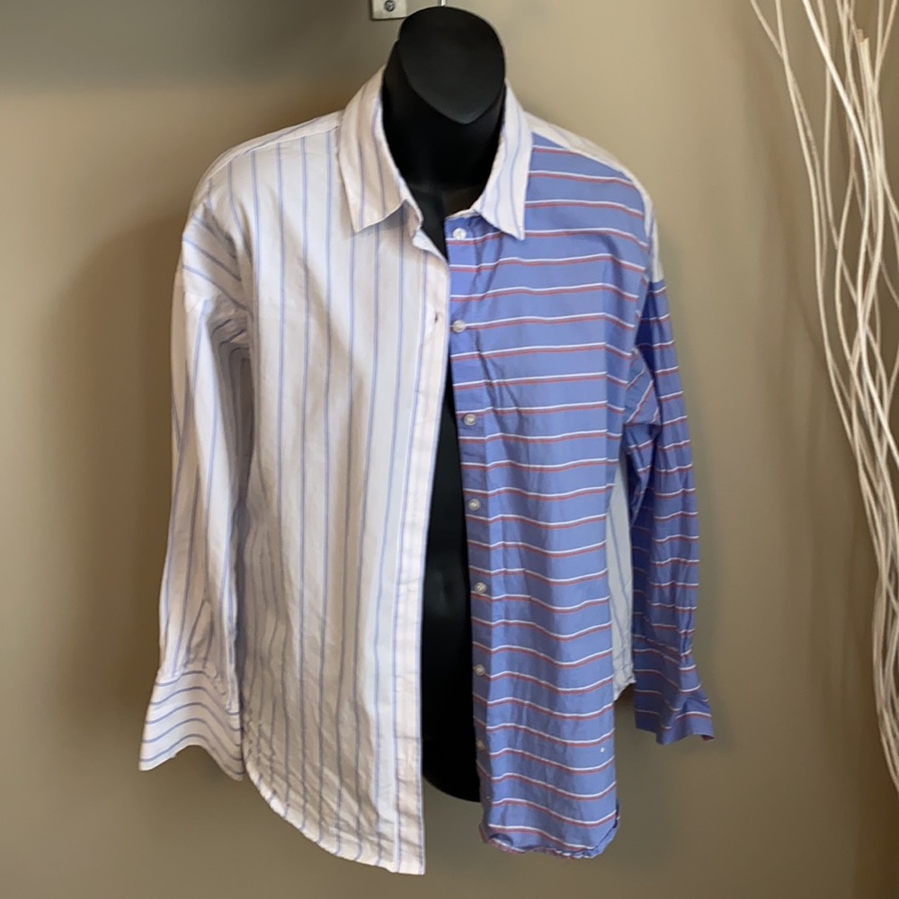 Striped button down blouse - Picture 3 of 5